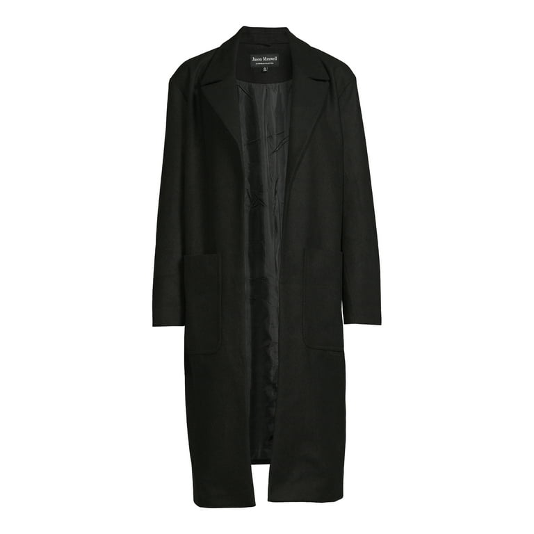 Black wool duster best sale coat