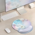 thumbnail image 3 of UPCEED Clouds Mouse Pad Wrist Support Stars Ergonomic Mouse Pad 8.9 "x 9.8" HD Printed Non-Slip Stitched Edges Wrist Rest Desktop Mat, 3 of 5