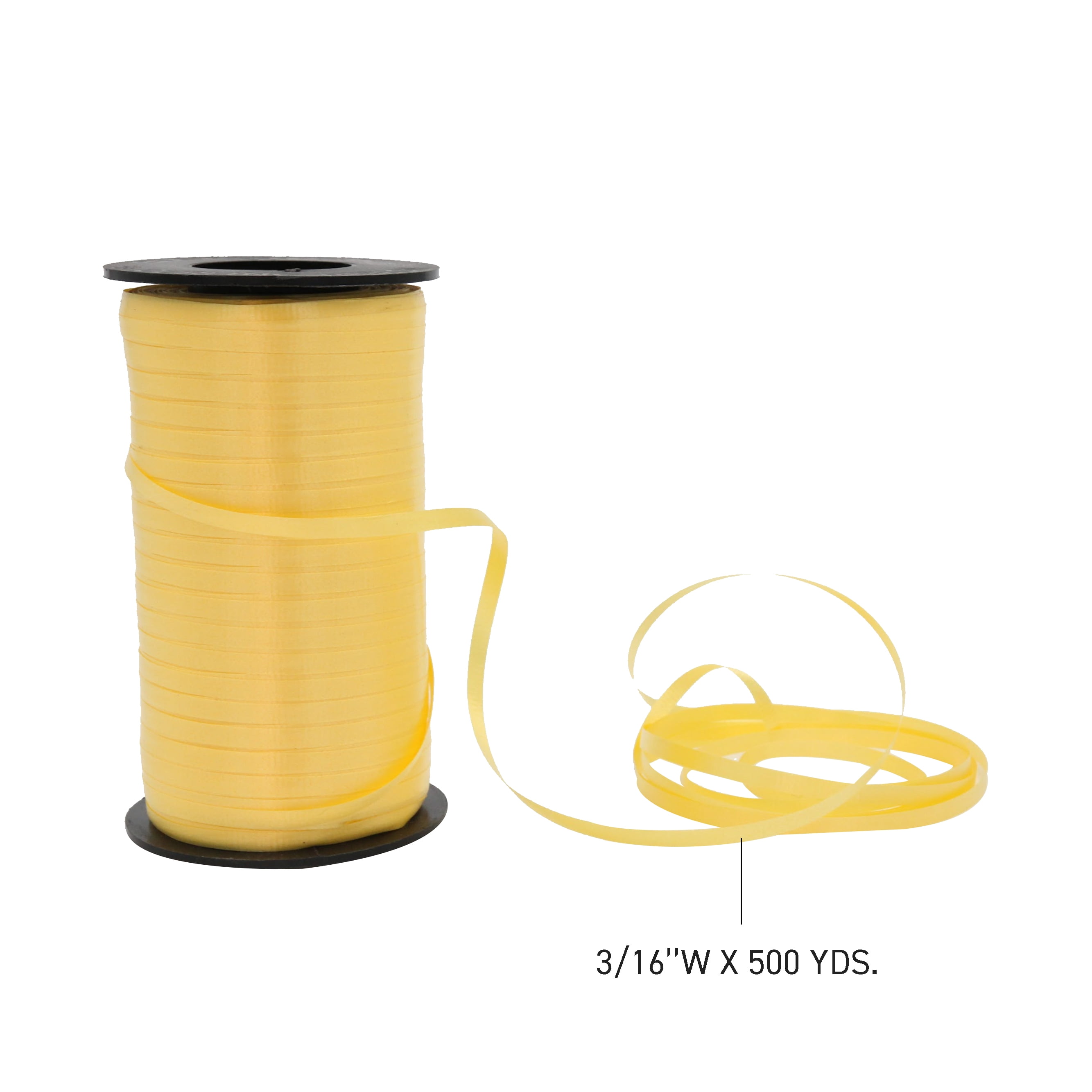 SSWBasics Yellow Curling Ribbon - 3/16"W x 500 Yds. Per Roll - Pack of 3