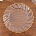 thumbnail image 4 of Efavormart 10 Pack Clear Plastic Party Plates, 10" Round Disposable Dinner Plates with Gold Flair Rim, 4 of 11