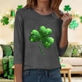 thumbnail image 5 of felwors St Patty's Day Shirt Women 2025 Casual Plus Size 3/4 Sleeve Irish Clover Shirts Funny Saint Patrick's Tunic Tops (Dark Gray, XL), 5 of 7