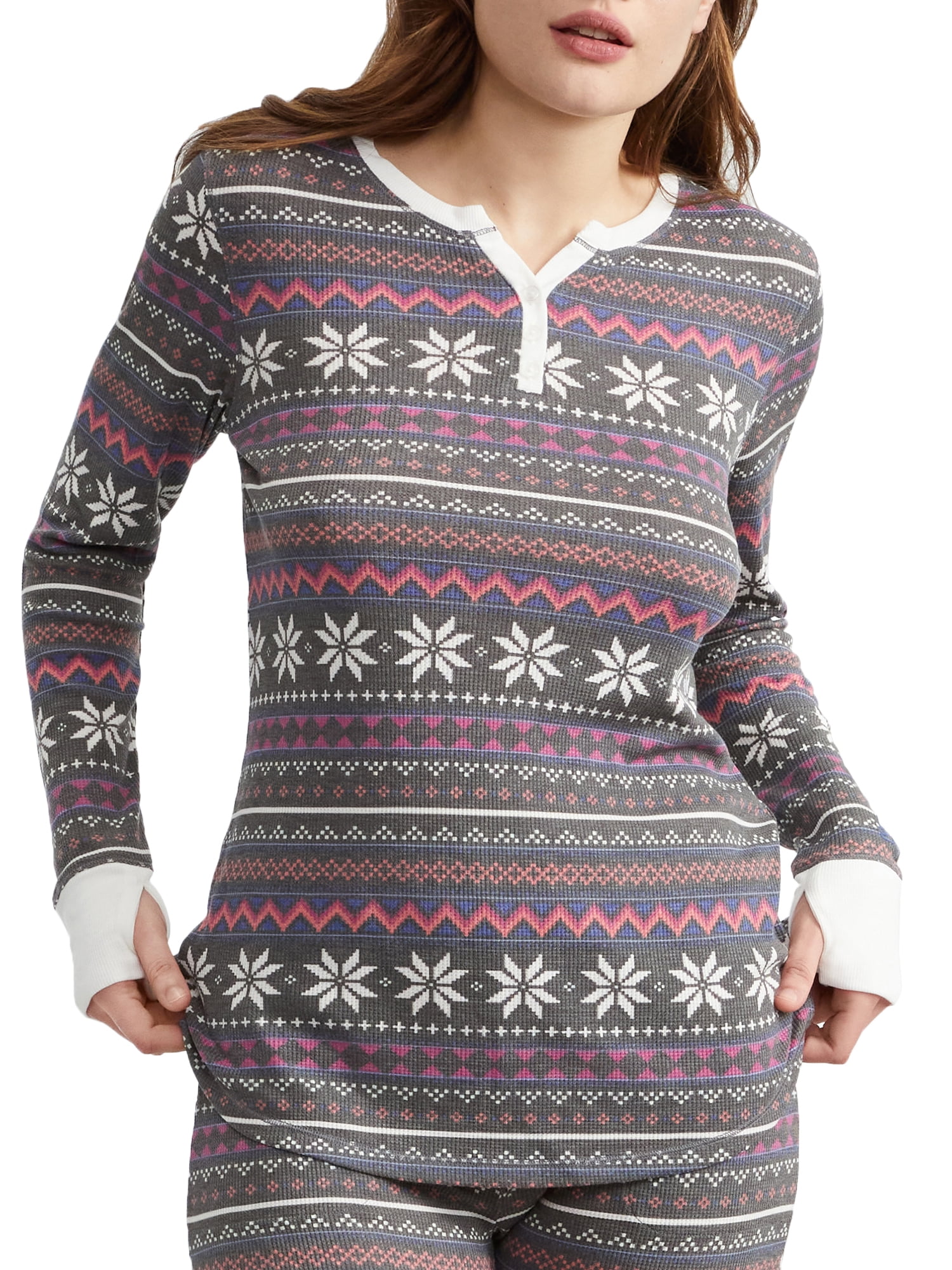 Cuddl Duds Womens Thermal Henley Top StyleCD8326132