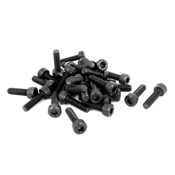 Unique Bargains M4 x 14mm 12.9 Alloy Steel Machine Bolt Hex Socket Head Cap Screws Black 30pcs