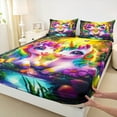 thumbnail image 3 of Castle Fairy Boys Girls Animal Unicorn Twin Sheet Sets 3pcs,Floral Flower Butterfly Twin Fitted Sheet Microfiber,Abstract Gradient Breathable Flat Sheet,Luxury Bedroom Decor, 3 of 7
