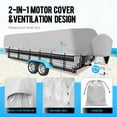thumbnail image 3 of M optimized Heavy Duty Pontoon Boat Cover, 300D Waterproof Trailerable Boat Cover, Marine Grade Waterproof Covers with Adjustable Windproof Tightening Strap & Storage Bag, Gray, 3 of 6