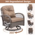 thumbnail image 3 of 3 Pieces Patio Furniture Set, Outdoor Rattan Swivel Rocker Chairs w/Coffee Table, Wicker Patio Bistro Set for Porch Poolside, Patio Conversation Sets w/Cyan Thickened Cushions, 3 of 9