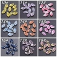 thumbnail image 5 of U8MO 10pcs 19x11mm Petal Lampwork Glass Loose Pendants Beads for Jewelry Making-Matte Aqua Violet, 5 of 7