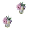 thumbnail image 4 of Matsuzay 2 pack/lote de flores artificiales en jarrón, aspecto elegante y realista, larga duración, bajo mantenimiento jarrón morado+blanco 2Conjunto, 4 of 6