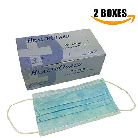 100 PC (2 BX) 3-Ply Blue Commercial Dental Surgical Medical Disposable Earloop Face Masks | FDA Registered & Approved!