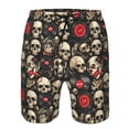 thumbnail image 3 of Pofeuu rock record Skull Prin Men's Swim Trunks Quick Dry Bathing Suit Swimming Board Shorts Mesh Lining Beach Swimwear-Large, 3 of 6