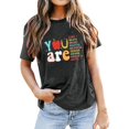 thumbnail image 2 of Trendfront Womens Summer Crew Neck Short Sleeve Tops School Theme Graphic Pattern Print Tees Casual Everyday Apparel T-Shirts, 2 of 4