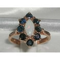 thumbnail image 2 of LBG British Made 10k Rose Gold Natural Opal & Sapphire Womens Promise Ring - 33 size options - Size 6, 2 of 5