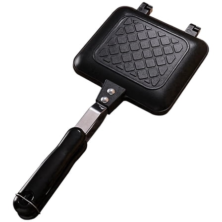 Double Sided Stovetop Sandwich Maker - Nonstick Grill Pan with Heat-Resistant Handle | Sandwich Baking Pan for Grilled Cheese, Paninis & Toasties, 13.8x5.9 Inch, Home Use