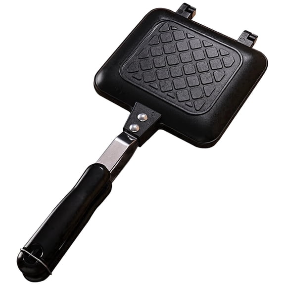 Double Sided Stovetop Sandwich Maker - Nonstick Grill Pan with Heat-Resistant Handle | Sandwich Baking Pan for Grilled Cheese, Paninis & Toasties, 13.8x5.9 Inch, Home Use