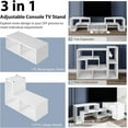thumbnail image 3 of RONG-3 3 Pieces Console TV Stand, Free-Combination Entertainment Center for TV, Minimalist Modern TV Media Stand, DIY Open Storage Bookcase Shelf for Living Room,White, 3 of 10