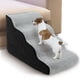 thumbnail image 1 of Escaleras para perros a la cama, escalera de esponja de 4 escalones para sofá de escalada, funda de tela de gamuza lavable para 15,7 x 28 x 18 pulgadas, rampa de escalera antideslizante para mascotas, 1 of 6