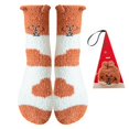 thumbnail image 1 of Women Sleeping Socks Warm Fluffy Striped Socks Animal Fuzzy Socks for Christmas, 1 of 10