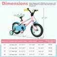 thumbnail image 3 of Costway 12" Kids Bike with Adjustable Saddle Handlebar Removable Training Wheels Handbrake Pink, 3 of 10