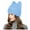 Blue, variant on Cute Ears Beanies For Women Knit Cable Rib Hat Cute Cat Ear Cap Beanie(Color:Red)