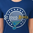 thumbnail image 3 of Women's G-III 4Her by Carl Banks Royal St. Louis Blues Super-Slim Lightweight Pinstripe Circle Graphic T-Shirt, 3 of 3