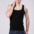 thumbnail image 3 of TNOBHG Men Slim Fit Vest Men Sports Vest Square Neck Slim Fit Breathable Soft Sweat Absorption Solid Color Mid Length Elastic Jogging Gym Tank Top Undershirt, 3 of 8