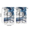 thumbnail image 4 of Vintage Blue Circle Tier Kitchen Curtains for Bathroom Living Rod Pocket Window Drapes 28"x36" 2 Panels Window Treatment Tiers, 4 of 4