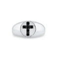 thumbnail image 2 of FB Jewels Sterling Silver Mens Round Black Color Enhanced Diamond Cross Ring 1/4 Cttw .5 Size 10.5, 2 of 4