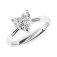 thumbnail image 2 of 10k White Gold Simulated Heart-shaped Diamond Engagement Ring Raised Shank Promise Bridal Ring (6), 2 of 6