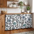 thumbnail image 3 of Boho Leaf Cabinet Curtains 28"W x 51"L,Dustproof Sink Skirt Curtain for Kitchen Bathroom,Teal Green Spring Farmhouse Pastoral Tribal Adhesive Desk Skirt Closet Curtains for Pantry Classroom Office, 3 of 8