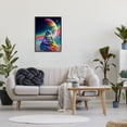 thumbnail image 3 of Stupell Industries Astronaut Meditating on Moon Novelty Painting Black Framed Art Print Wall Art, 24 x 30, 3 of 9