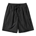 thumbnail image 5 of Caqnni Men Casual Summer Beach Shorts Elastic Waist Drawstring Flat Front Short(Black,3XL), 5 of 7