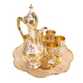 thumbnail image 3 of JUEGO DE TAZAS DE TÉ, JUEGO DE TAZAS DE ESTILO VINTAGE PARA ENTRADA DEL DORMitorio, Sala de Estar, Mesa de Comedor, Juego de Té Turco de Aleación De Zinc, Juego de Café Floral,, 3 of 7