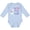 AE-Light Blue, variant on My 1st Easter Cute White Bunny with Spring Flowers Boys or Girls Long Sleeve Baby Bodysuit