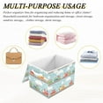 thumbnail image 6 of Yayeee Collapsible Cube Storage Bin with Lid Fabric Closet Decorative Basket with Handles, Red Trains Pattern, 6 of 7