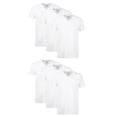 thumbnail image 1 of Camiseta Hanes de algodón con cuello en V para hombre, paquete de 6, color blanco, 1 of 6