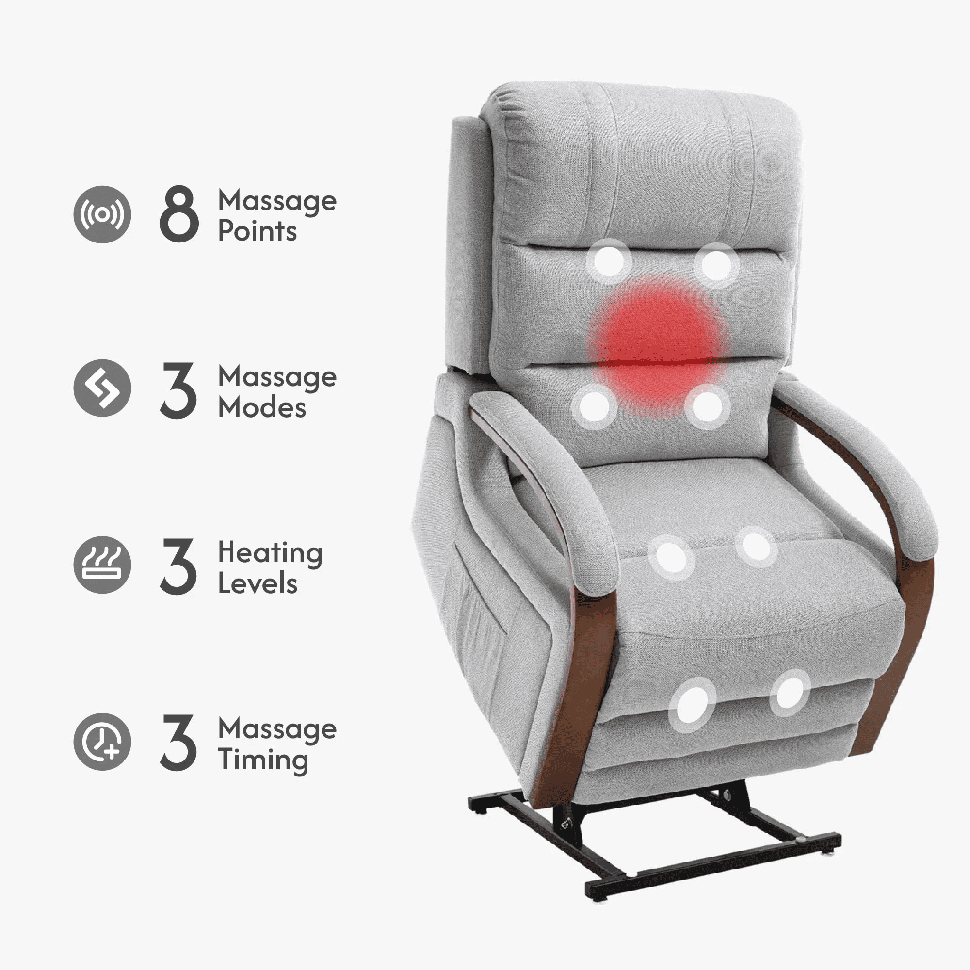 FlexiSpot Dual Motor Recliner Chair, Adjustable Recliner with Lumbar Support and Padded Seat Backrest for Living Room, Gray