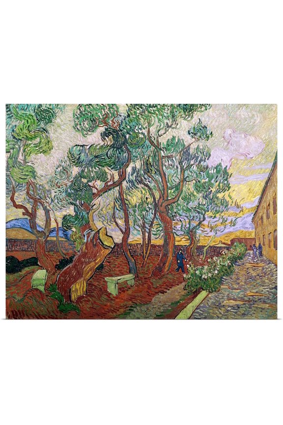 | Rolled Vincent (1853-1890) van Gogh Poster Print entitled The Garden of St. Pauls Hospital at St. Remy, 1889