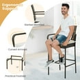 thumbnail image 6 of Gymax 4PCS Patio PE Wicker Bar Chairs Counter Height Barstools With Armrests & Cushions, 6 of 10