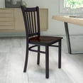 thumbnail image 2 of Flash Furniture HERCULES Series Black Vertical Back Metal Restaurant Chair - Walnut Wood Seat, 2 of 11