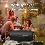 Zealot bluetooth speaker,IPX6 Outdoor speakers waterproof wireless, 80W high volume, deep bass, Bluetooth 5.3, LED light, wireless stereo pairing, 30 hours of playback time, suitable for home/outdoor