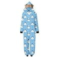 thumbnail image 3 of REORIAFEE Matching Pjs for Family Christmas 1 Piece Loungewear Long Sleeve Jumpsuit Pants Santa Graphic Soft Pajama Sleepwear Light Blue S-2XL, 3 of 6