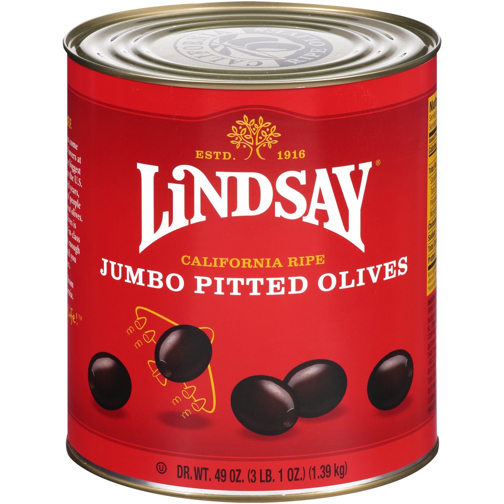 Lindsay, Jumbo Pitted Olives 6/10 49 oz. (6 Count)