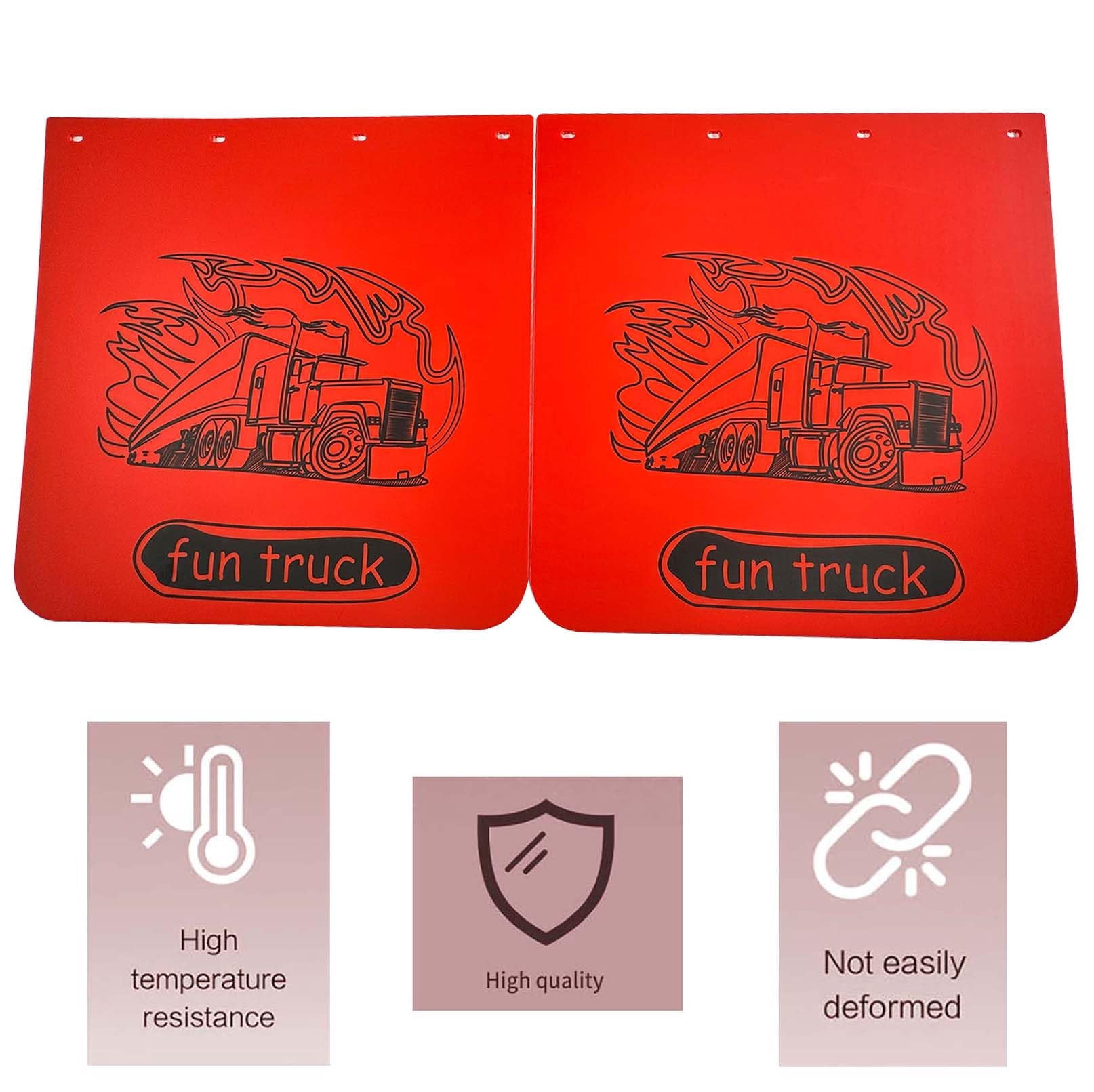 BST BSSP 2PCS 24"x24" Red Straight Heavy Duty Polymer Mud Flaps, Universal Splash Mud Guard Mudflap for Semi Trucks Tractor Trailer