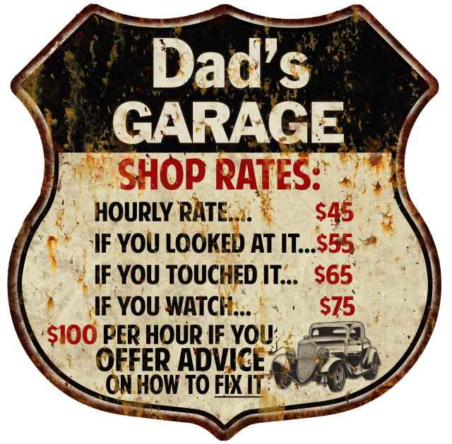 Dads Garage Metal Sign Man Cave Garage Shed Funny Gift workshop Mechanic 