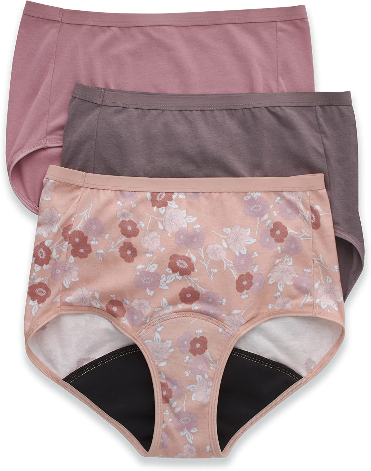 "Hanes Women's Comfort, Period. Brief Panties, Postpartum and Menstrual