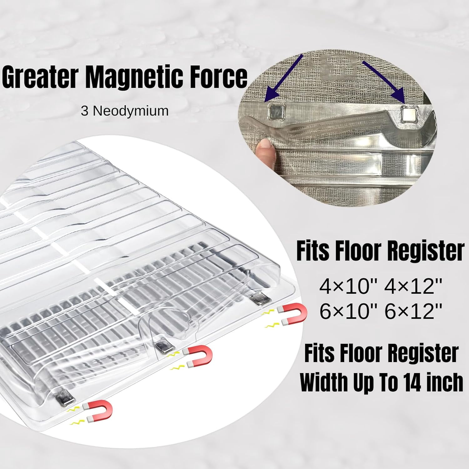 Air Vent Extender for Under Furniture Floor Vent Deflector for Floor Register Up to 12" Wide, Extends from 17"-33" (1 pack)