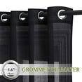 thumbnail image 3 of NICETOWN Black Sheer Curtains for Living Room, Grommet Semi Sheer Linen Window Treatment Linen Weave Vertical Drapes Privacy with Light Filter for Kid's Room, 52"x90", 2 Panels, 3 of 6