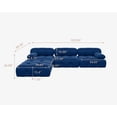 thumbnail image 2 of Magic Home Modular Sectional Sofa,L-Shaped Sofa Velvet Couch,3-Seat Sofa with Ottoman Convertible Sofa Set for Living Room,Blue, 2 of 10