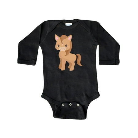 

Inktastic Cute Brown Pony Gift Baby Boy or Baby Girl Long Sleeve Bodysuit