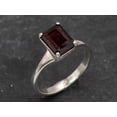 thumbnail image 3 of Garnet Ring, January Birthstone, Natural Garnet Rectangle Ring, Silver Ring, Solitaire Engagement Ring, Red Solitaire Ring, Engagement Ring, 3 of 3